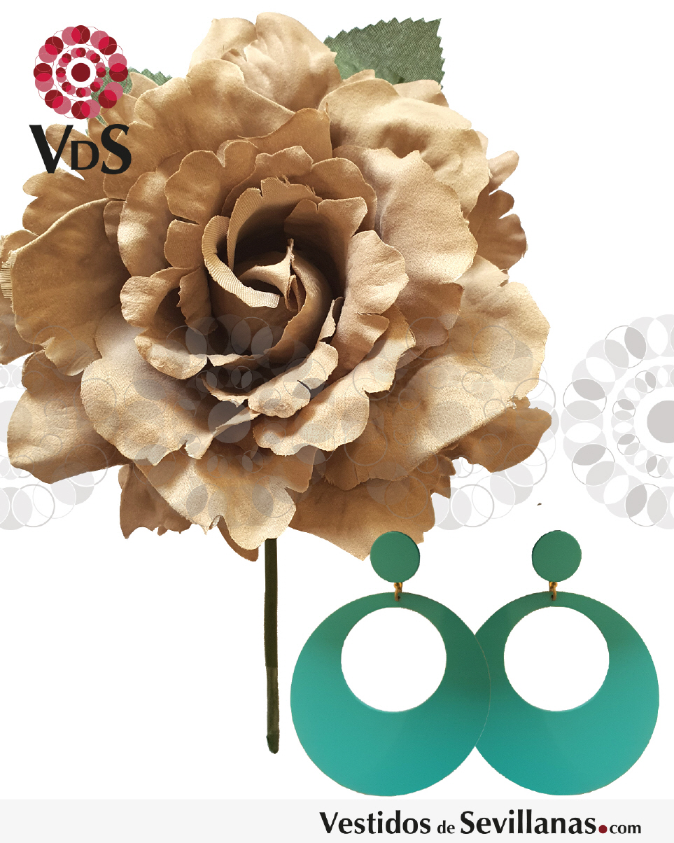 Flores y pendientes de flamenca
