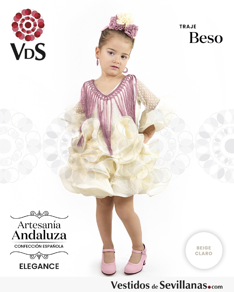 Traje de Flamenca AZ&Uacute;CAR Plumeti_3col