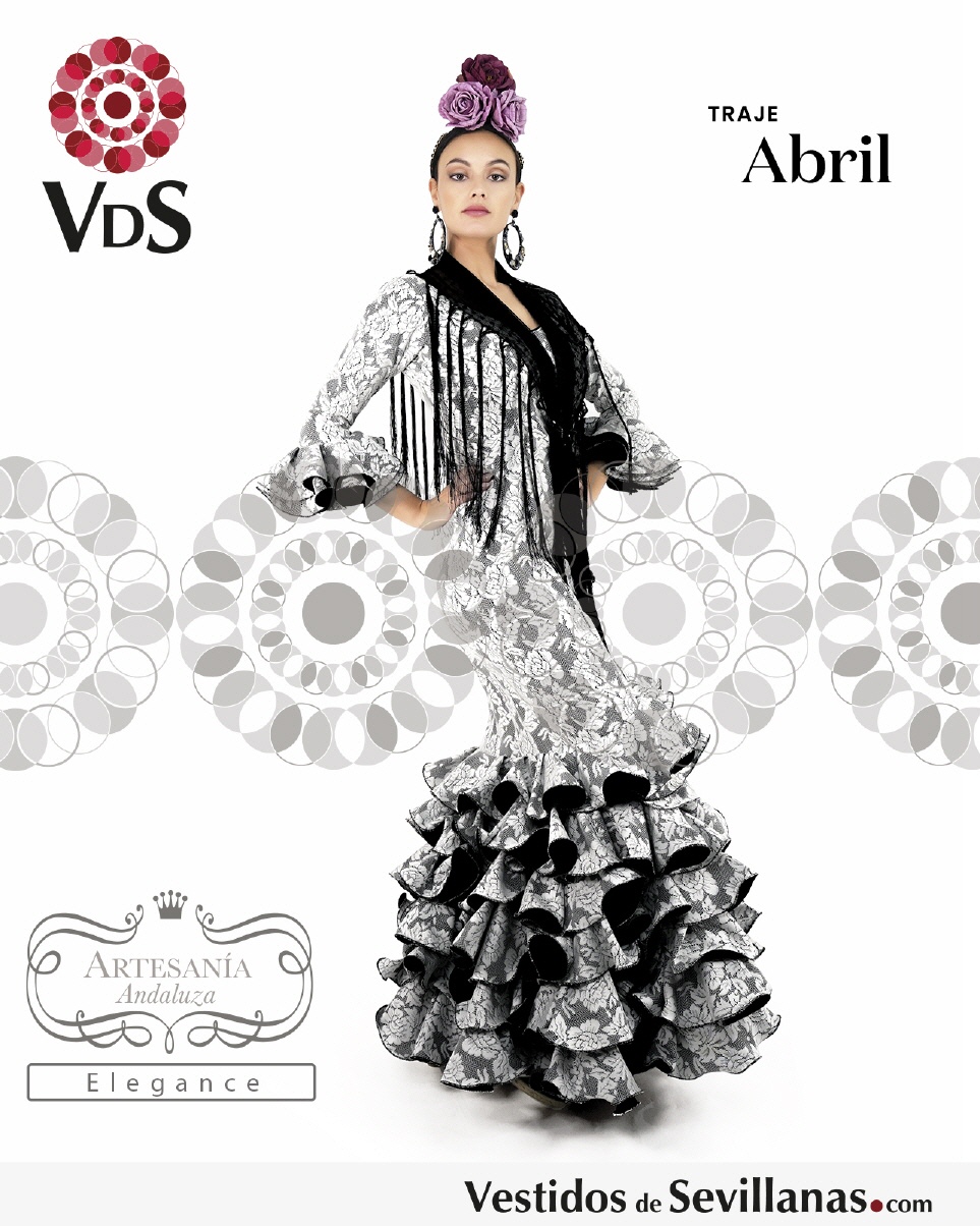 Traje Flamenca ABRIL (el&aacute;stico) T.54_3col