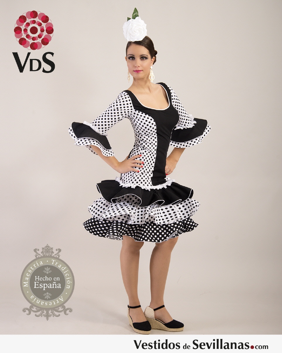 Traje de Flamenca M&aacute;laga corto C/Manga (T.48)_3col