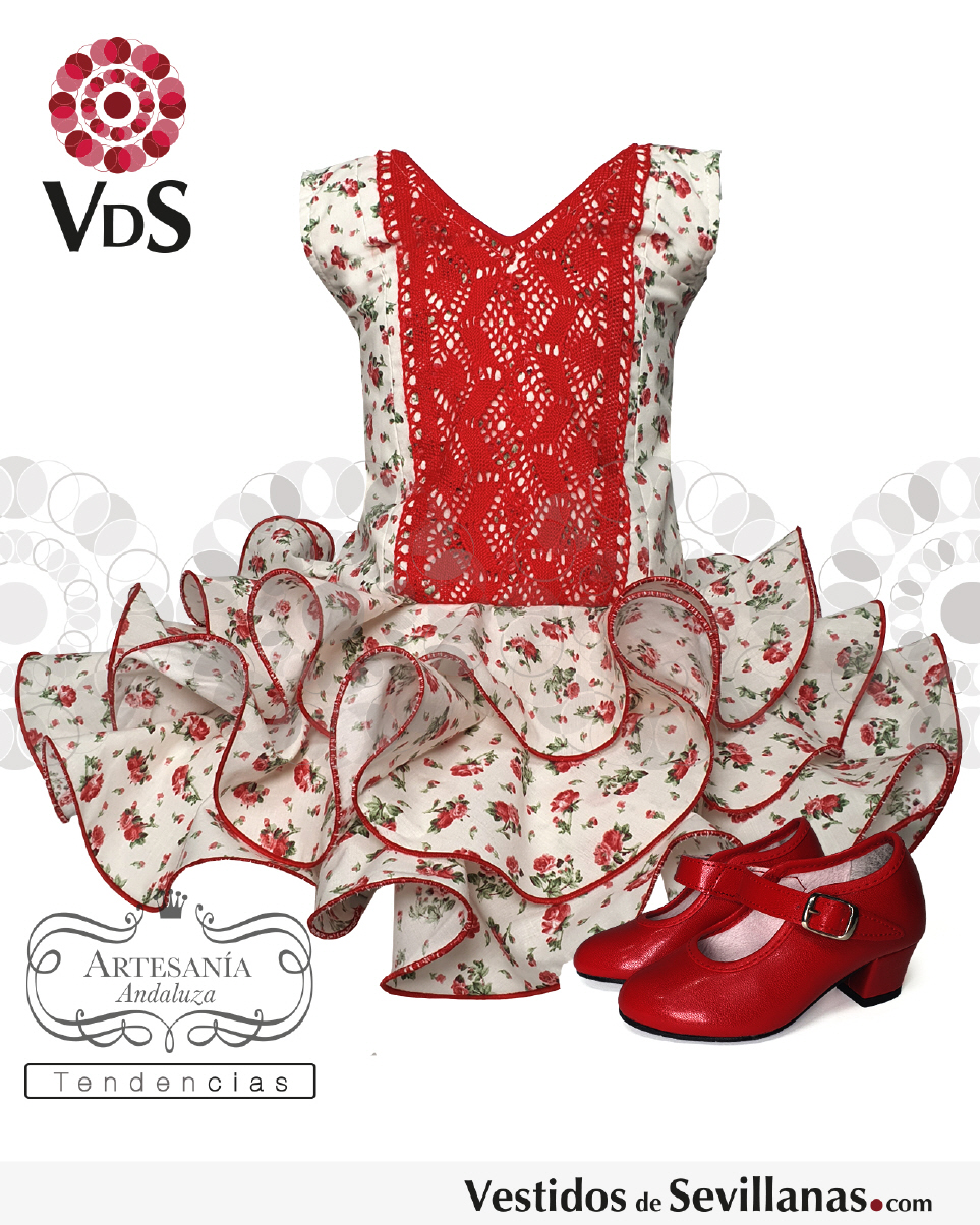 Traje gitana rojo y flores